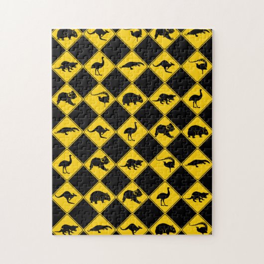 Australian Animal Road Signs Checkerboard Pattern Legpuzzel (Verticaal)