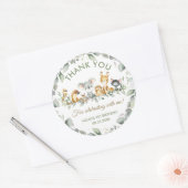 Australian Animals 1st Birthday Baby shower Favor Ronde Sticker (Envelop)