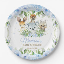 Australian Animals Blue Floral Boy Baby shower
