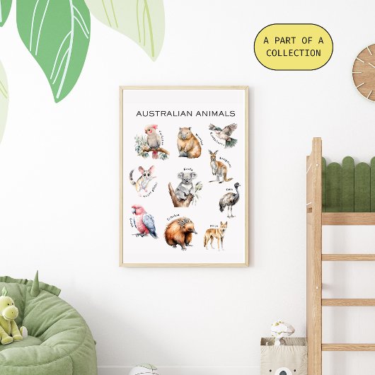 Australian Animals Educational Poster