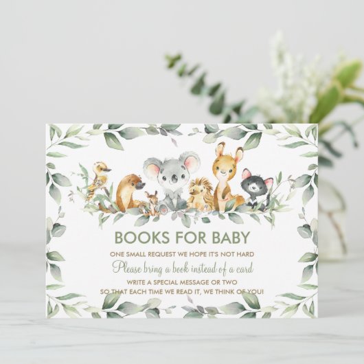 Australian Animals Green Books voor Baby Kaart (Staand voorkant)