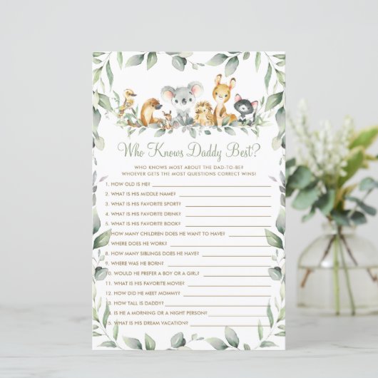 Australian Animals Green die papa het beste spel k (Staand voorkant)