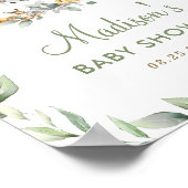 Australian Animals Greenery Baby shower Welkom Poster (Hoek)