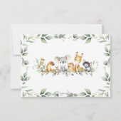 Australian Animals Greenery New Baby Foto Birth Aankondiging (Achterkant)