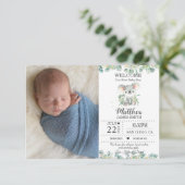 Australian Animals Greenery New Baby Photos Birth Aankondiging (Staand voorkant)