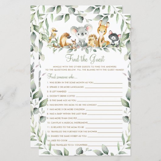 Australian Animals Greenery vindt het gastspel (Voorkant / Achterkant)