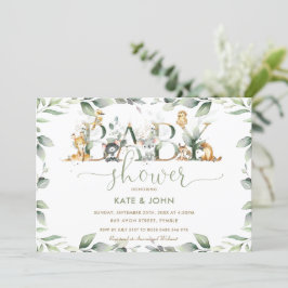 Australian Animals GreenGenery Baby shower Neutral Kaart