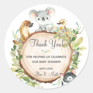 Australian Animals Koala Verjaardag Baby shower Ronde Sticker