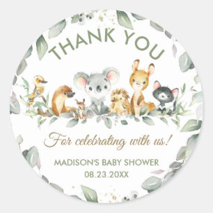 Australian Animals Verjaardag Baby shower Favor Ronde Sticker