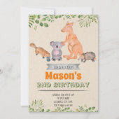 Australian Animals verjaardag uitnodiging (Voorkant)