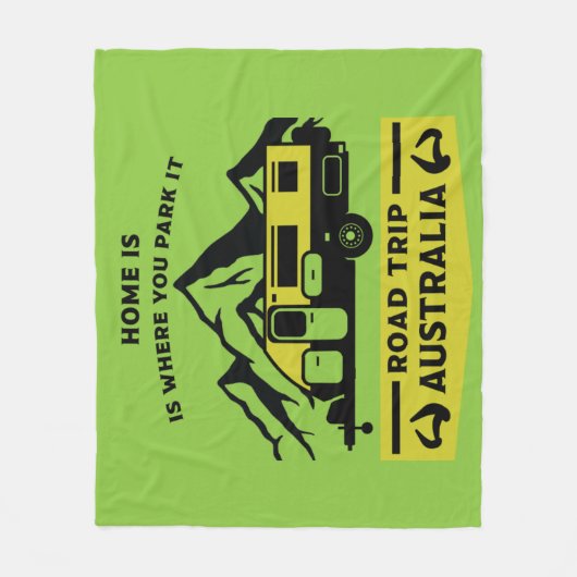 Australian Aussie Caravan Caravanning Summer Fleece Deken (Voorkant)