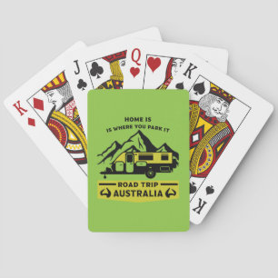 Australian Aussie Caravan Caravanning Summer Pokerkaarten