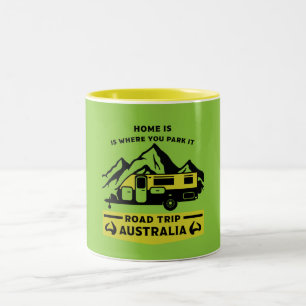 Australian Aussie Caravan Caravanning Summer Tweekleurige Koffiemok
