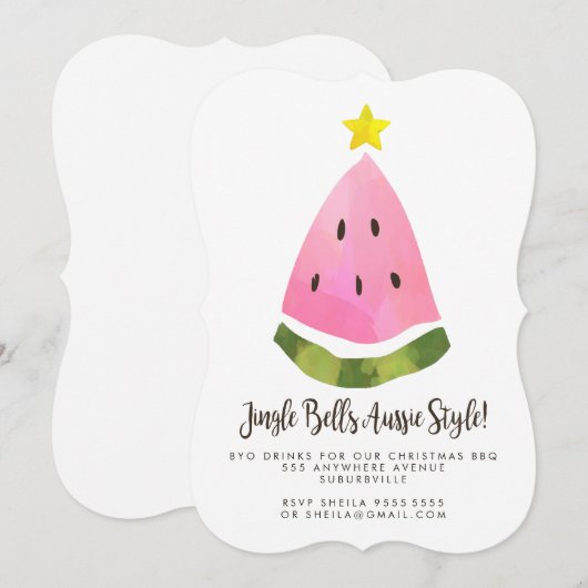 Australian Aussie Summer Kerstmis BBQ Kaart (Voorkant / Achterkant)