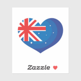 Australian. Australian Flag. Heart.  Sticker