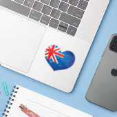 Australian. Australian Flag. Heart.  Sticker (Laptop met iPhone)