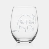 Australian Bachelorette Party Stemless Wine Glass Wijnglas Zonder Voet (Voorkant)
