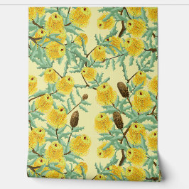 Australian Banksia bloemen geel behang