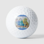 Australian Birds Budgie Waterverf Art Golfballen (Voorkant)