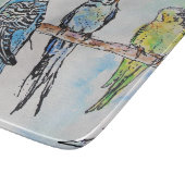 Australian Birds Budgie Waterverf Art Key Ring Snijplank (Hoek)