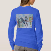 Australian Birds Budgie Waterverf Art Key Ring T-shirt (Achterkant)