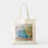 Australian Birds Budgie Waterverf Art Key Ring Tote Bag (Achterkant)