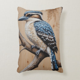 Australian Blue Kookaburra in een boom Wildlife Ar Accent Kussen