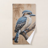 Australian Blue Kookaburra in een boom Wildlife Ar Bad Handdoek (Handdoek)