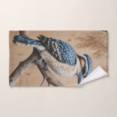 Australian Blue Kookaburra in een boom Wildlife Ar Bad Handdoek (Handdoek)