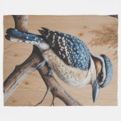 Australian Blue Kookaburra in een boom Wildlife Ar Fleece Deken (Voorkant (Horizontaal))