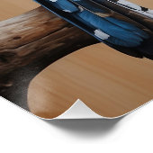 Australian Blue Kookaburra in een boom Wildlife Ar Perfect Poster (Hoek)