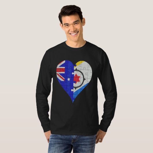 Australian Bonaire Dutch Flag Heart T-shirt (Voorkant volledig)