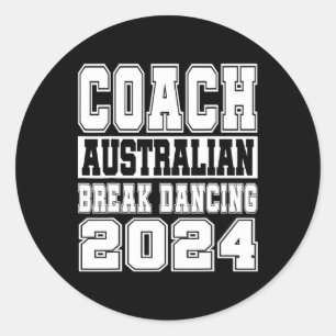 Australian Break Dancing Coach Grappig Matching Cr Ronde Sticker