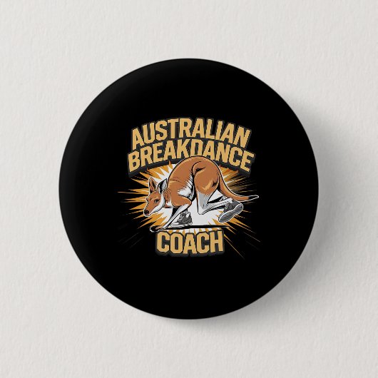Australian Breakdance Coach 2025 - Grappige Kangoe Ronde Button 5,7 Cm (Voorkant)