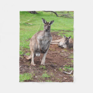 Australian Buck Kangaroo, Small Fleece Blanket. Deken