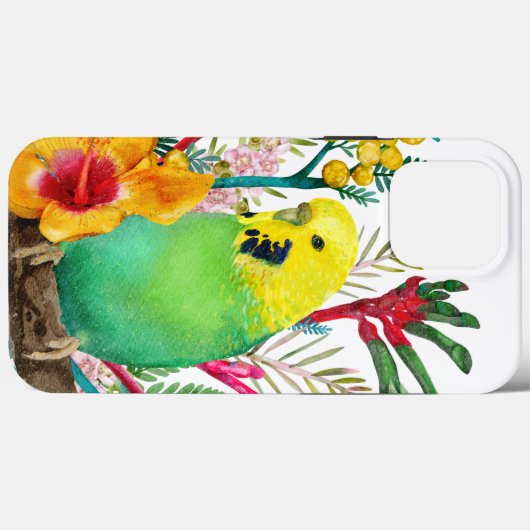 Australian Budgerigar Wildflower Bouquet Case-Mate iPhone Case (Achterkant (horizontaal))
