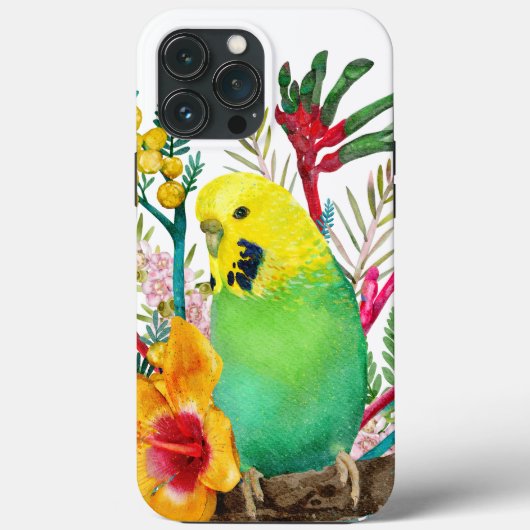 Australian Budgerigar Wildflower Bouquet Case-Mate iPhone Case (Achterkant)