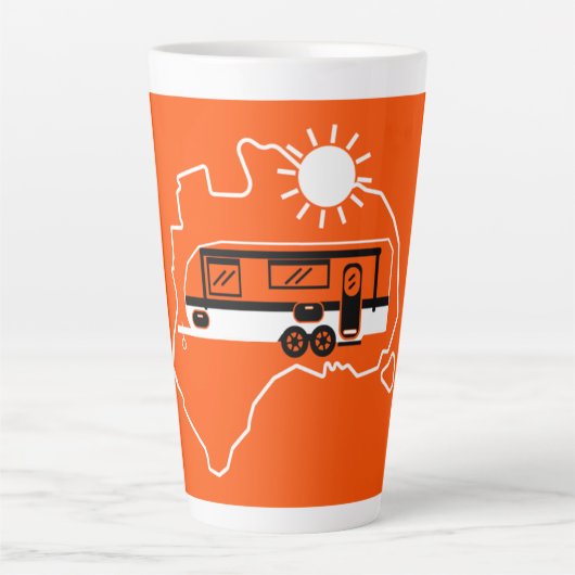 Australian Caravan Camping Latte Mok (Voorkant)