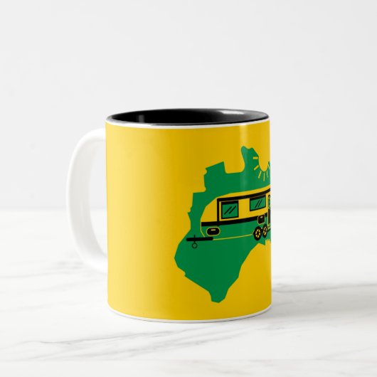 Australian Caravan Camping Tweekleurige Koffiemok (Voorkant links)
