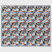 Australian Cattle Christmas Feestelijke Sneeuwscèn Cadeaupapier (Vlak)