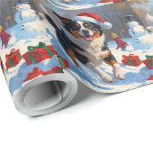 Australian Cattle Christmas Feestelijke Sneeuwscèn Cadeaupapier (Rol Hoek)