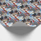 Australian Cattle Christmas Feestelijke Sneeuwscèn Cadeaupapier (Hoek)