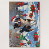 Australian Cattle Christmas Feestelijke Sneeuwscèn Legpuzzel (Verticaal)