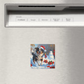 Australian Cattle Christmas Feestelijke Sneeuwscèn Magneet (Insitu (Vaatwasser))