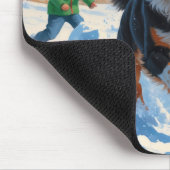 Australian Cattle Christmas Feestelijke Sneeuwscèn Muismat (Hoek)