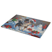 Australian Cattle Christmas Feestelijke Sneeuwscèn Snijplank (Hoek)