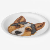 Australian Cattle Dog 3D geïnspireerd Papieren Bordje (Gekanteld)