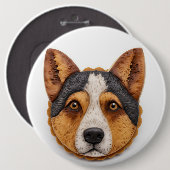 Australian Cattle Dog 3D geïnspireerd Ronde Button 6,0 Cm (Voorkant /achterkant)