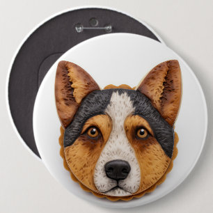 Australian Cattle Dog 3D geïnspireerd Ronde Button 6,0 Cm