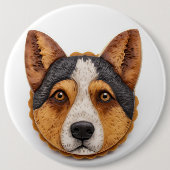 Australian Cattle Dog 3D geïnspireerd Ronde Button 6,0 Cm (Voorkant)